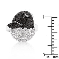 Black and White Baby Chick Cubic Zirconia Ring