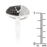 Baby Chick Cubic Zirconia Ring, Black and White