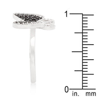 Two-Tone Butterfly Ring with Black and White Cubic Zirconia