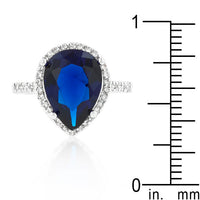 Sapphire Cubic Zirconia Pear Drop Ring