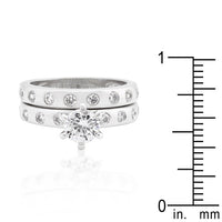 Round Cut Bezel Bridal Ring Set
