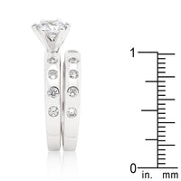 Round Cut Bezel Bridal Ring Set