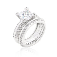 Round Cut Pave Cubic Zirconia Ring Set