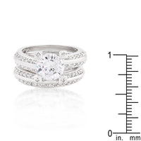 Round Cut Pave Cubic Zirconia Ring Set