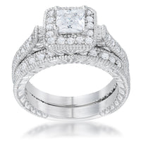 Art Deco Princess Cut Triple Bridal Ring