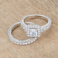 Art Deco Princess Cut Triple Bridal Ring