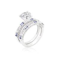 Tanzanite and Clear Cubic Zirconia Ring Set