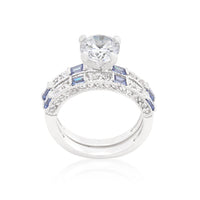 Tanzanite and Clear Cubic Zirconia Ring Set
