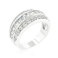 Three-Row Cubic Zirconia Band