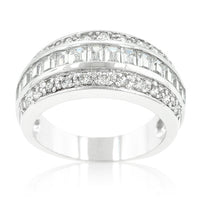 Three-Row Cubic Zirconia Band