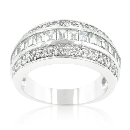 Three-Row Cubic Zirconia Band