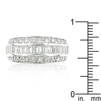 Three-Row Cubic Zirconia Band