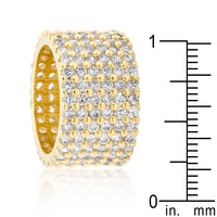 Wide Pave Cubic Zirconia Goldtone Ring