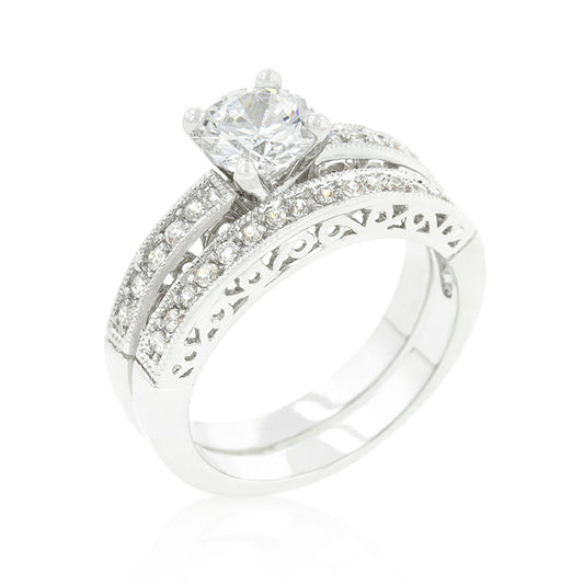 Filigree Engagement Ring Set