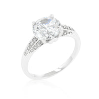 Contemporary Engagement Ring with Large Cubic Zirconia