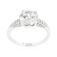 Contemporary Engagement Ring with Large Cubic Zirconia