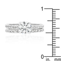 Glistening Cubic Zirconia Engagement Ring Set