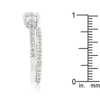 Glistening Cubic Zirconia Engagement Ring Set