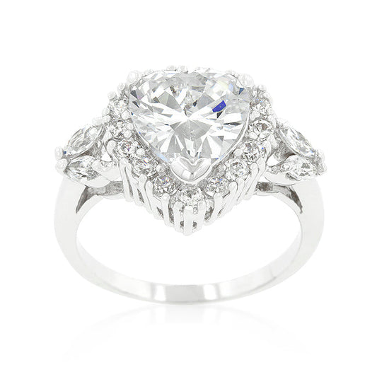 Heart Halo Engagement Ring