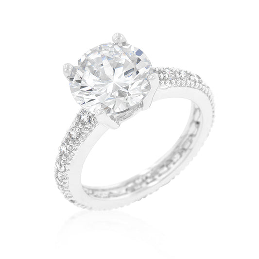 Micro-Pave Cubic Zirconia Engagement Ring