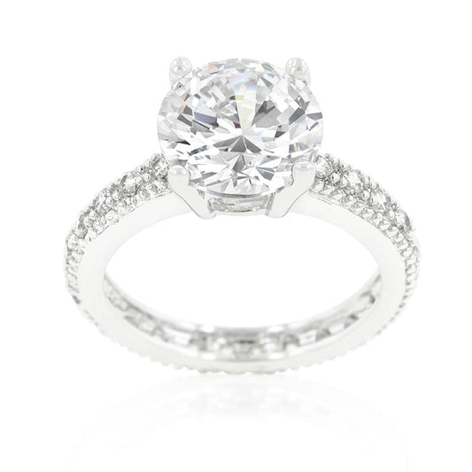 Micro-Pave Cubic Zirconia Engagement Ring