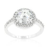 Faceted Halo Engagement Ring