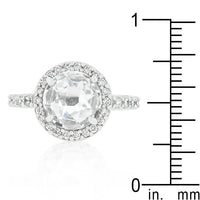 Faceted Halo Engagement Ring