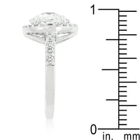 Faceted Halo Engagement Ring