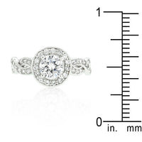 Round Cut Halo Engagement Ring with Infinity Shank