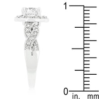 Round Cut Halo Engagement Ring with Infinity Shank
