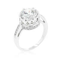 Royal Crest Filigree Ring with Cubic Zirconia