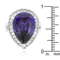 Purple and Clear Cubic Zirconia Cocktail Ring