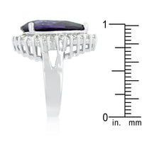 Purple and Clear Cubic Zirconia Cocktail Ring
