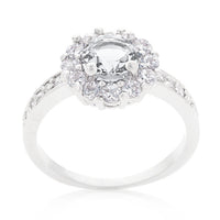 Bella Engagement Ring with Clear Birthstone