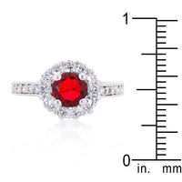 Ruby Red Halo Engagement Ring