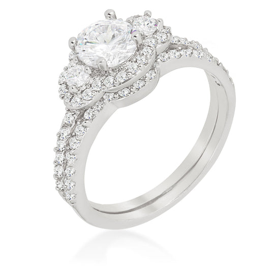 Fancy Rhodium Wedding Set