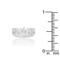 Graduated Cubic Zirconia Wedding Set