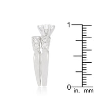 Graduated Cubic Zirconia Wedding Set
