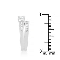 Three Stone Wedding Ring Set