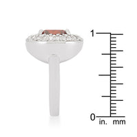 Red Micropave Cushion Cocktail Ring