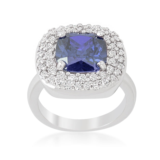 Lavender Cushion Micropave Cocktail Ring