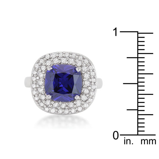 Lavender Cushion Micropave Cocktail Ring