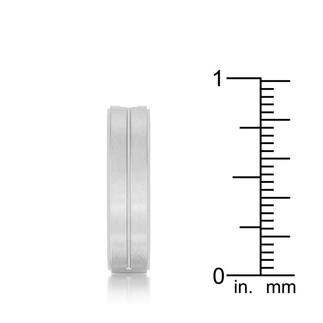 Men's Band Ring with Cubic Zirconia Cross