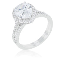 Halo Pear Solitaire Engagement Ring