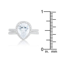 Halo Pear Solitaire Engagement Ring
