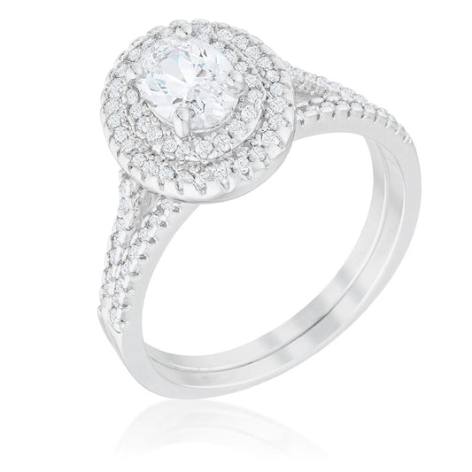 Oval Cubic Zirconia Ring Set