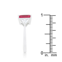 Fuchsia Radiant Cut Crystal Engagement Ring