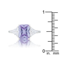 Lavender Radiant Cubic Zirconia Engagement Ring