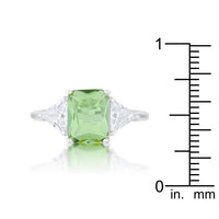 Apple Green Rhodium Engagement Ring