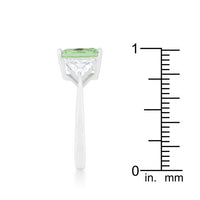 Apple Green Rhodium Engagement Ring